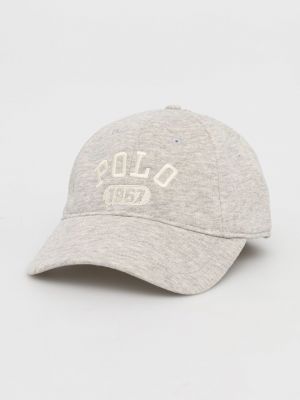 Čepice s aplikacemi Polo Ralph Lauren šedý