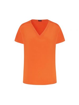 Pomarańczowa jedwabna koszulka Kiton