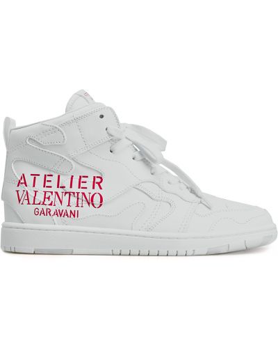 Кожаные высокие кроссовки Valentino Garavani, белые