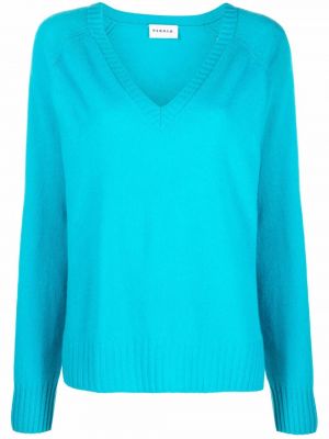 Kašmírový sveter s výstrihom do v P.a.r.o.s.h. modrá