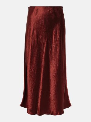 Falda midi de raso Max Mara rojo