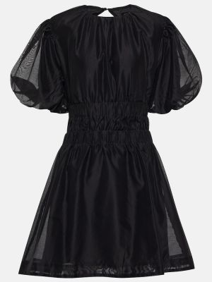 Mini vestido de seda de algodón Sir. negro