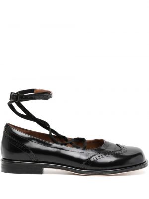 Pantofi oxford cu șireturi din piele din dantelă Shushu/tong negru