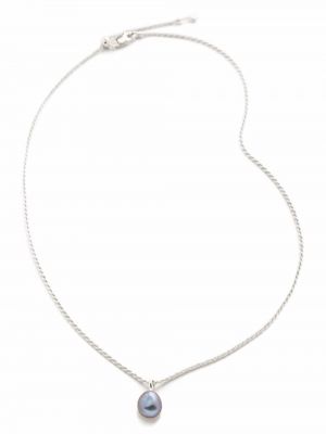 Ожерелье с жемчугом Monica Vinader, серебряное