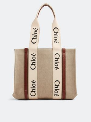 Бежевая сумка шоппер Chloé
