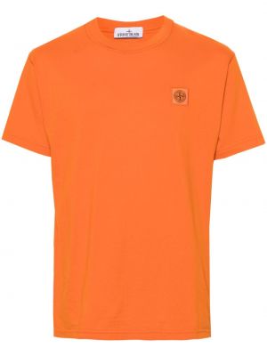 Памучна тениска Stone Island оранжево