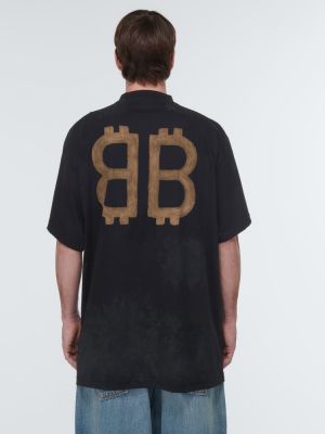 Памучна тениска от джърси Balenciaga черно