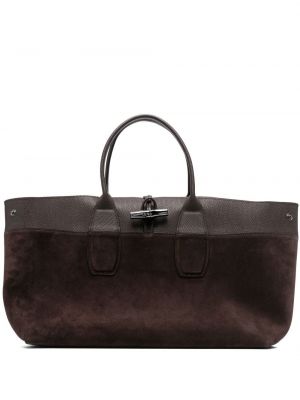 Lær shoppingbag Longchamp brun