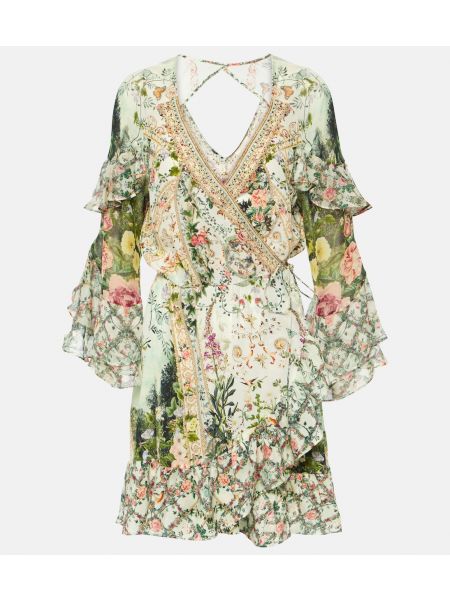 Платье в цветочек с принтом с рюшами Camilla