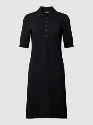 Sukienka midi w jednolitym kolorze Lauren Ralph Lauren czarna