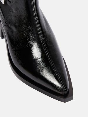 Iš natūralios odos chelsea stiliaus batai Ganni juoda
