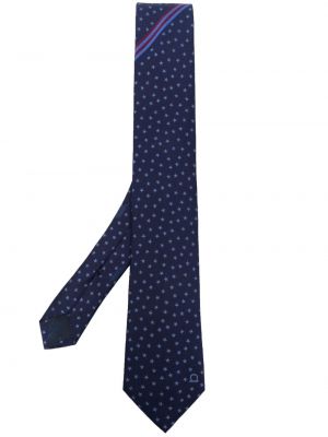 Jedwabny krawat w gwiazdy Ferragamo niebieski