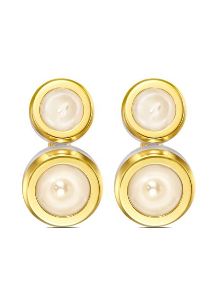 Boucles d'oreilles avec perles Tasaki jaune
