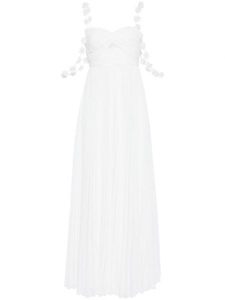Макси рокля на цветя Self-portrait бяло