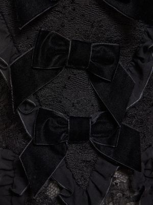 Krajkové sametové midi šaty Alessandra Rich černé