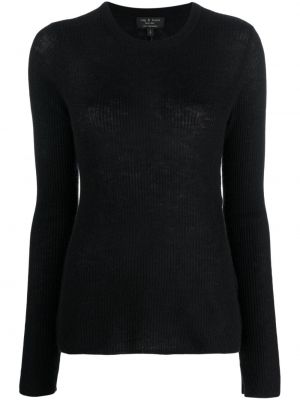 Kašmírový svetr s kulatým výstřihem Rag & Bone černý