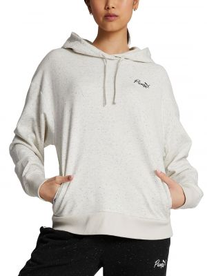 Хлопковый пуловер с капюшоном Puma серый