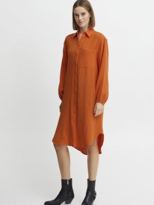 Платье-рубашка B.young оранжевое