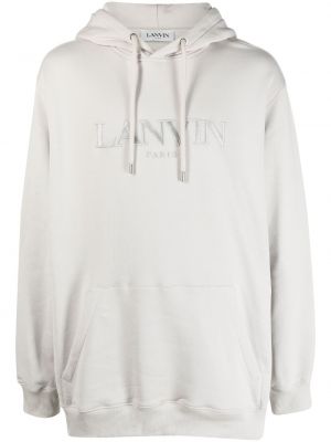 Fleece hoodie mit stickerei Lanvin grau