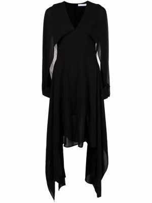 Асиметрична миди рокля с v-образно деколте Jw Anderson черно