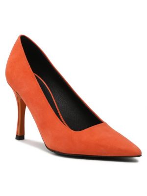 Полуотворени обувки с ток Furla оранжево