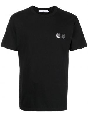 T-shirt z haftem Maison Kitsune, сzarny
