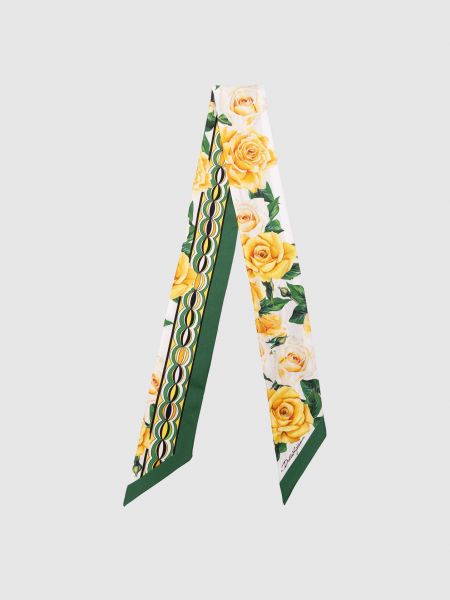 Шовковий шарф в квіточку з принтом Dolce&gabbana