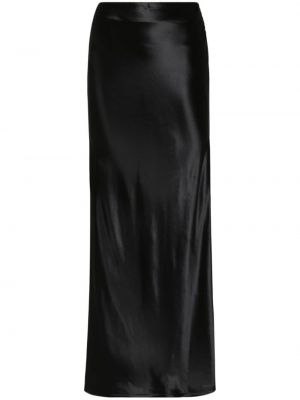 Saténové dlouhá sukně Ferragamo černé