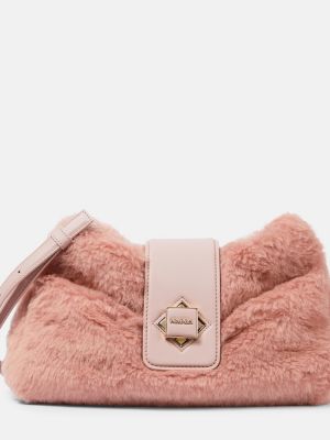 Bőr estélyi táska Max Mara rózsaszín