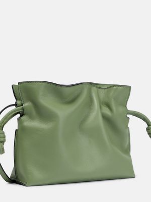 Kožená listová kabelka Loewe zelená