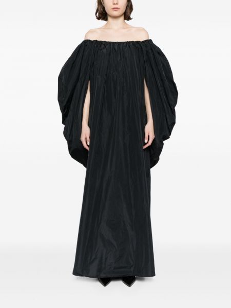 Saténové večerní šaty Stella Mccartney černé