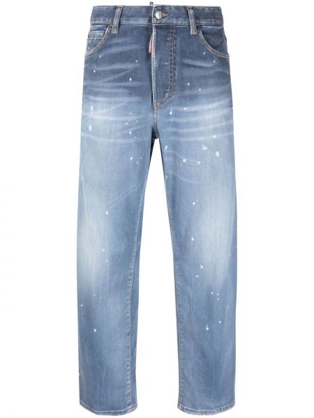 Proste jeansy z przetarciami Dsquared2 niebieskie