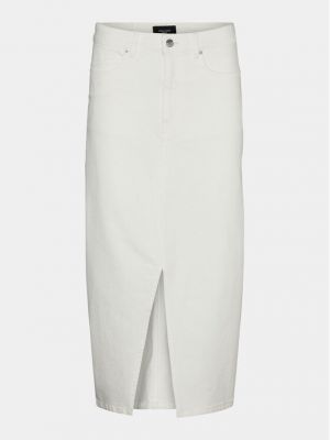 Džínová sukně Vero Moda bílé