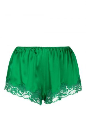 Svilene kratke hlače z perlami Gilda & Pearl zelena