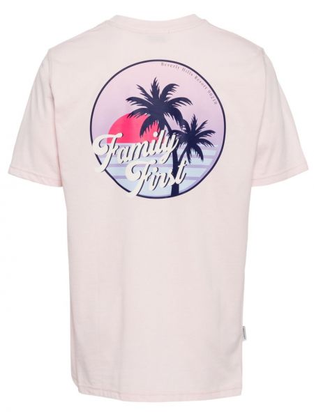 T-shirt aus baumwoll mit print Family First pink