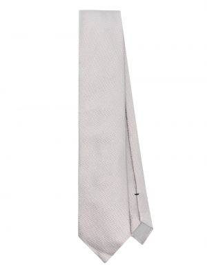 Jedwabny krawat żakardowy Tom Ford srebrny