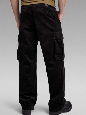 Вельветовые брюки карго со звездочками G-star Raw черные