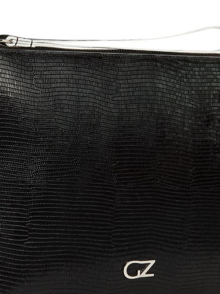 Bolso clutch de cuero de estampado de serpiente Giuseppe Zanotti negro