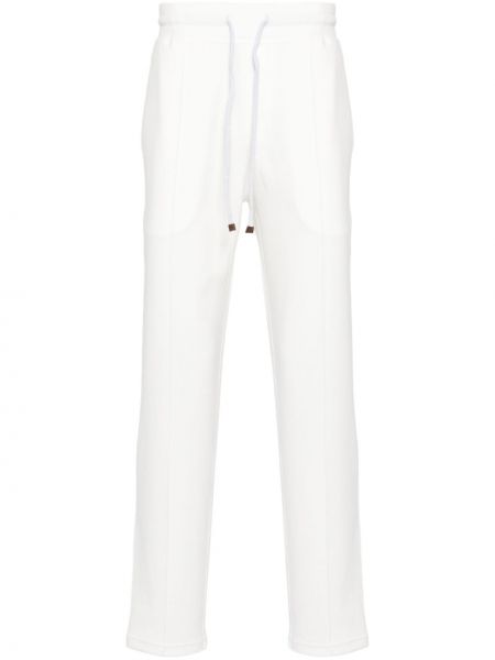 Pantaloni tuta di cotone Brunello Cucinelli bianco