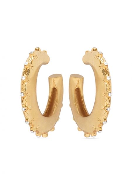 Boucles d'oreilles à imprimé à boucle en cristal Oscar De La Renta doré