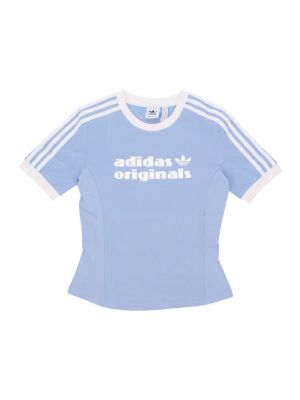 Koszulka slim fit Adidas niebieska