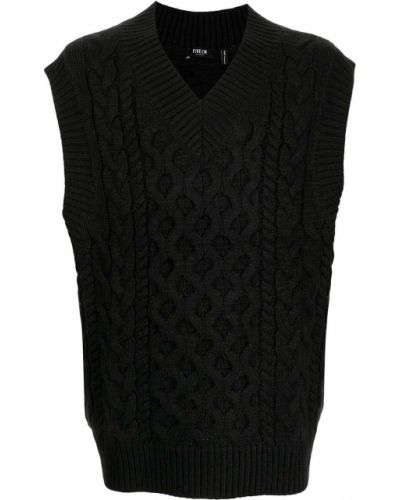 Jersey sin mangas de punto con escote v Five Cm negro