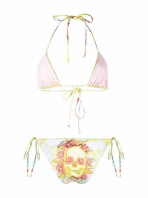 Bikini mit print Philipp Plein gelb