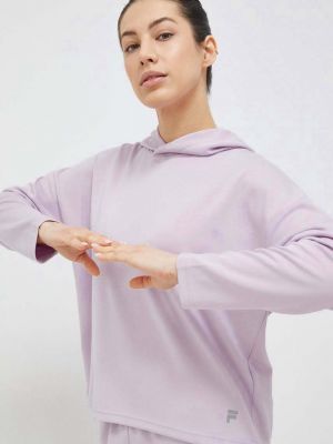 Однотонний светр з капюшоном Fila фіолетовий