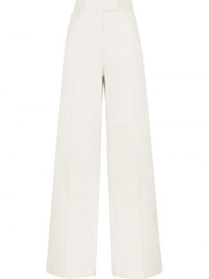Pantalones de cintura alta Fendi blanco