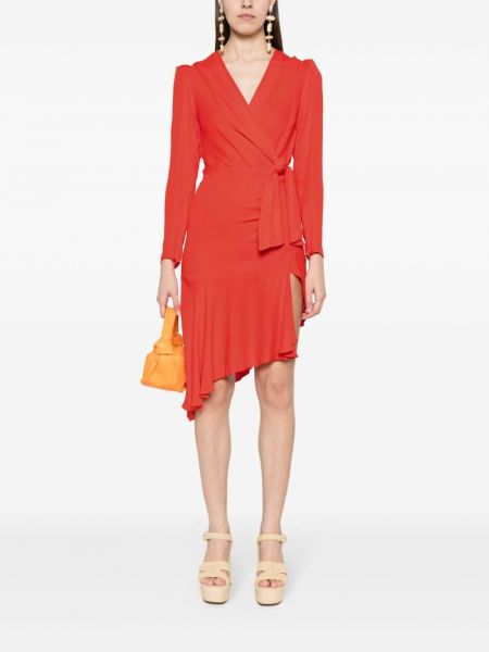 Krepa asimetriska mini kleita Elisabetta Franchi sarkans
