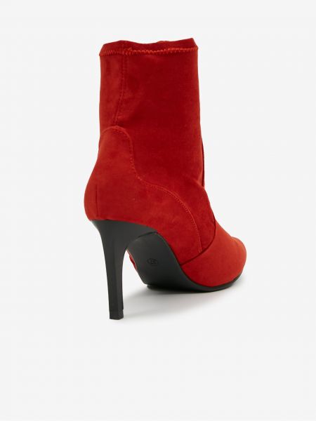 Členkové topánky Camaieu červená