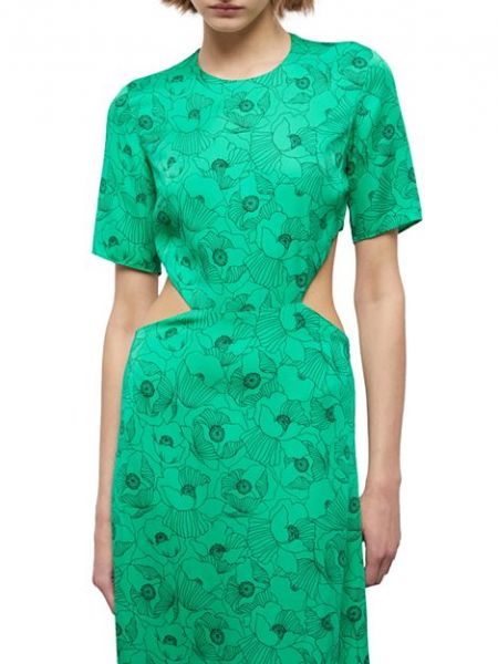 Платье миди с принтом The Kooples зеленое