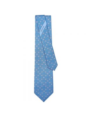 Jedwabny krawat Salvatore Ferragamo niebieski