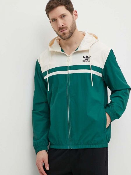 Hoodie s kapuljačom s printom Adidas Originals zelena